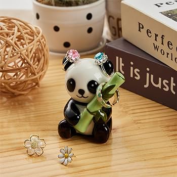 ☆ 花パンダ様 ☆ アクセサリー什器 Amazon｜Zhuboji パンダギフトパンダリングホルダー、セラミック